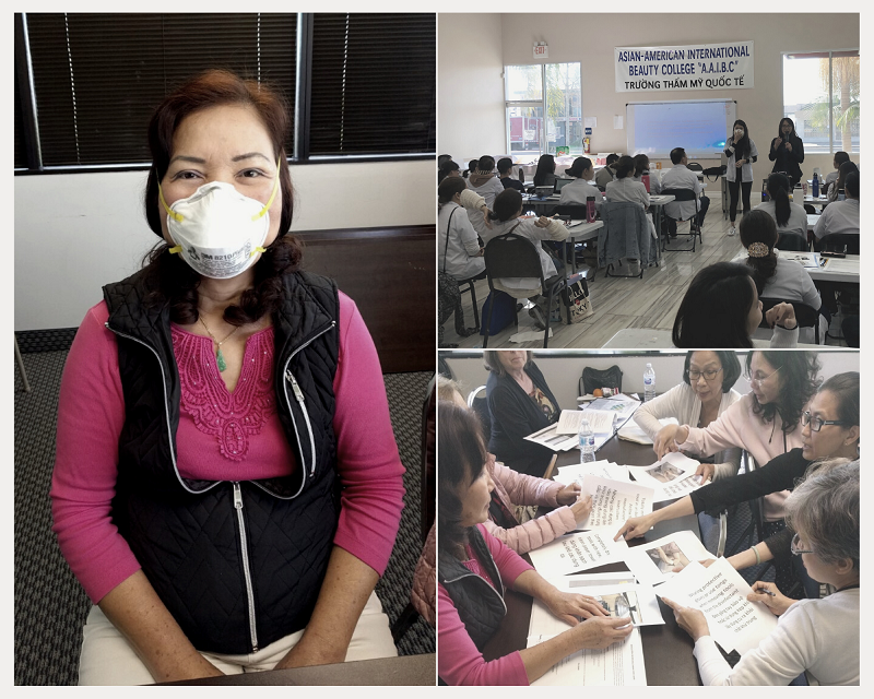 Collage of photos from trainings conducted by BPSOS-CCA