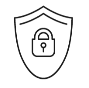 Icon of a shield with a lock and key