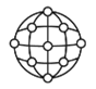 An icon visualizing a network as a globe with multiple connection points