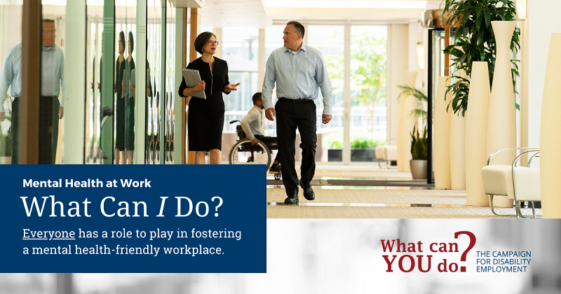 “Mental Health at Work: What Can I Do?” PSA Graphic.