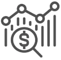 Bar chart with a dollar symbol